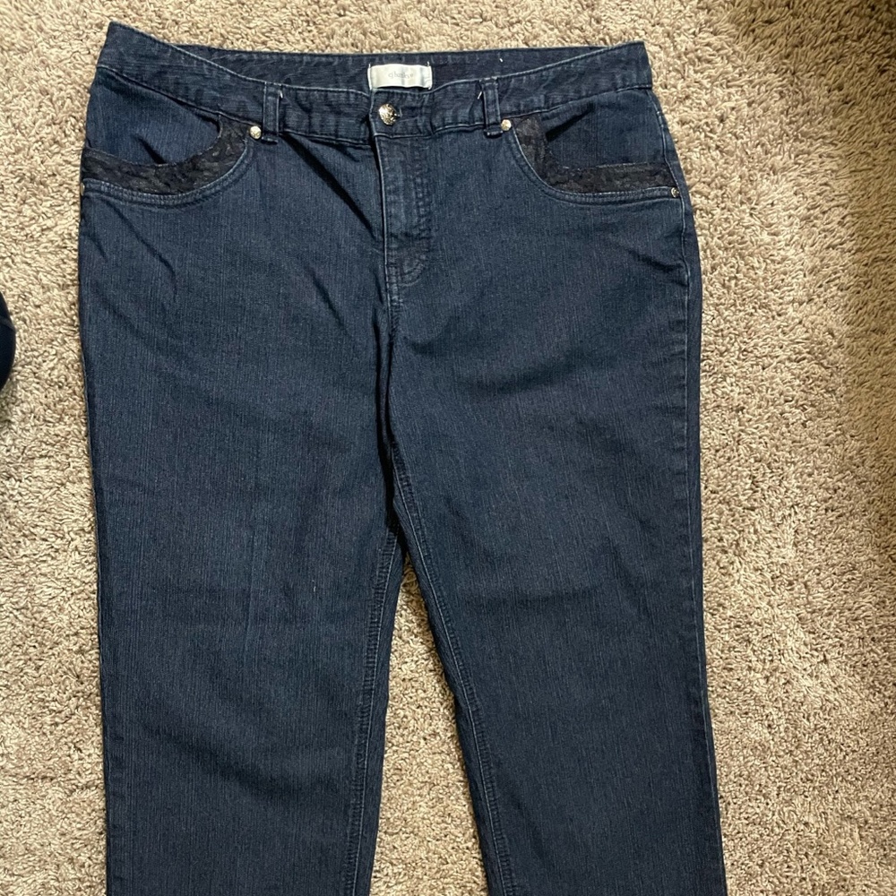 CJ Banks 16W Petite lace embellished jeans